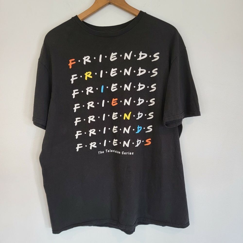 friends tv show t shirt size large 46-48 black short sleeve XL